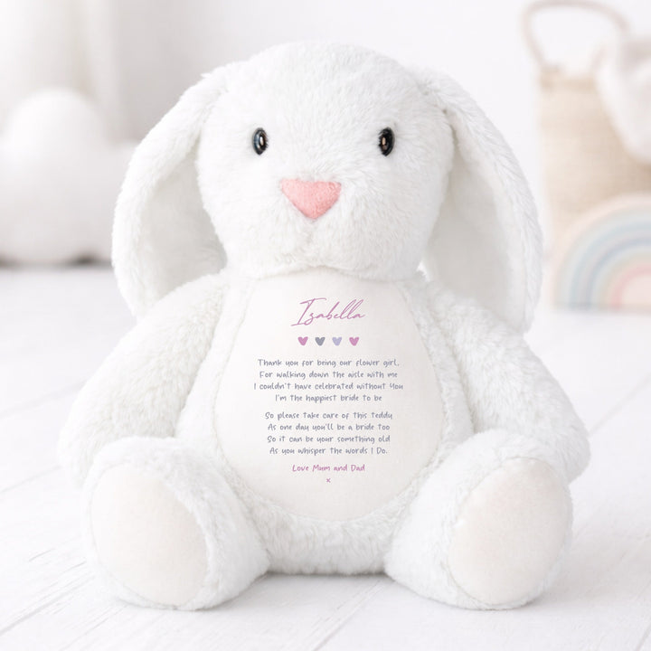 Personalised Flower Girl Poem Rabbit Teddy