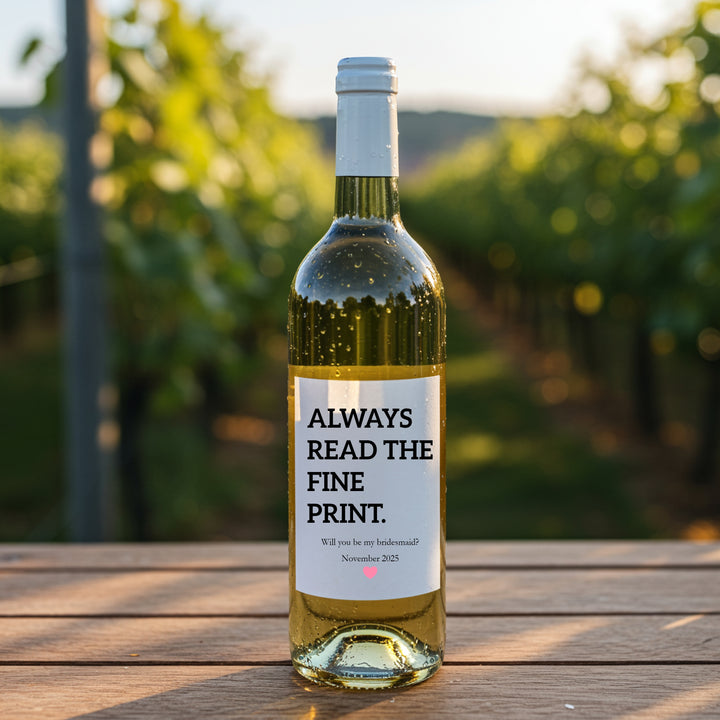 Personalised Will You Be My Bridesmaid Proposal Wine Bottle Sticker