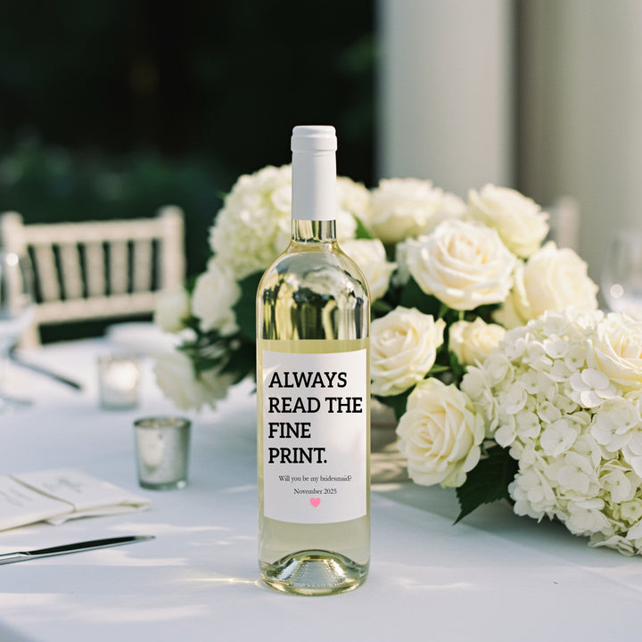 Personalised Will You Be My Bridesmaid Proposal Wine Bottle Sticker