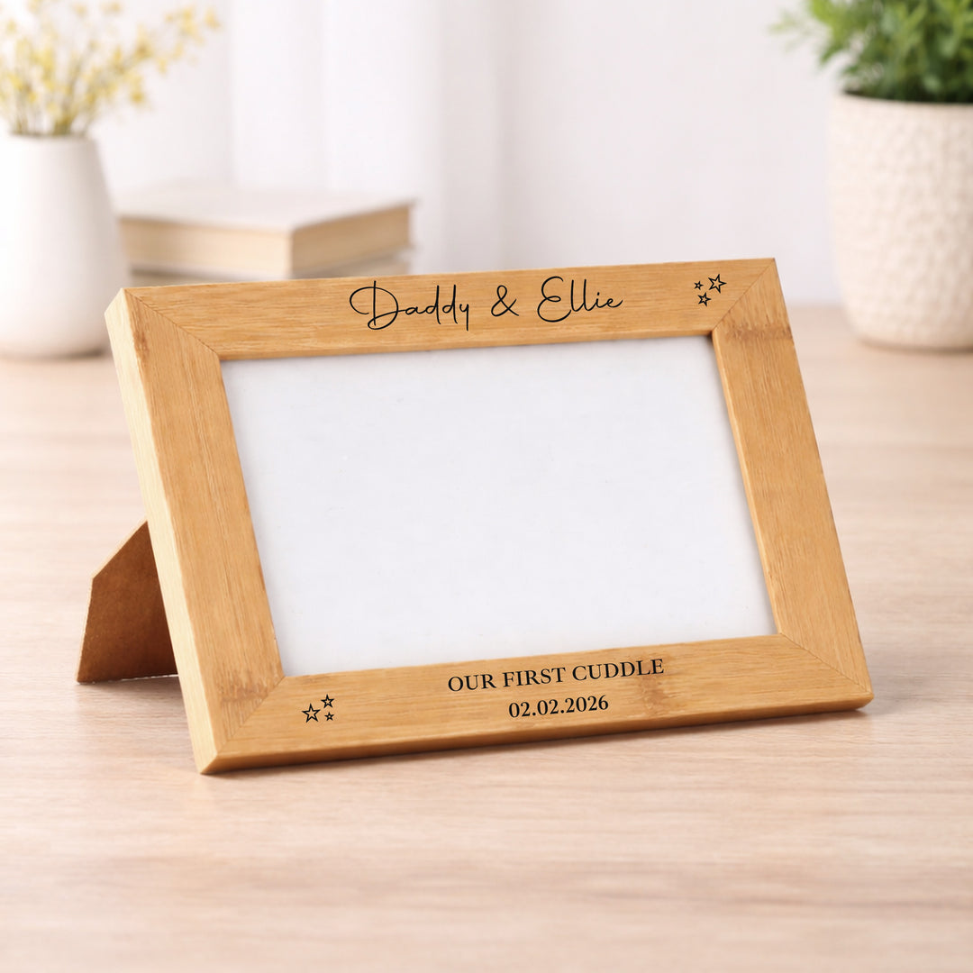 Personalised Daddy &amp; Child Engraved Photo Frame