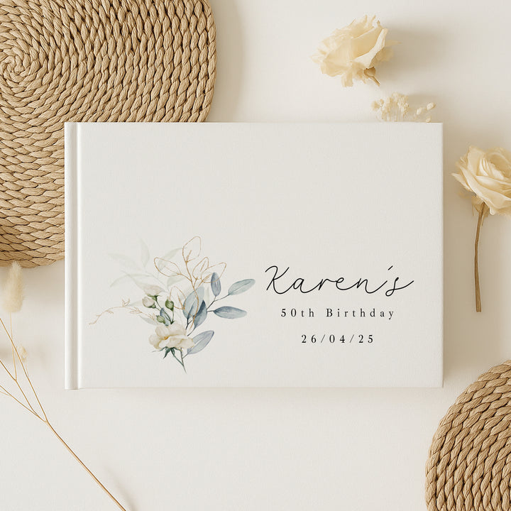 Personalised Floral Birthday Guest Book