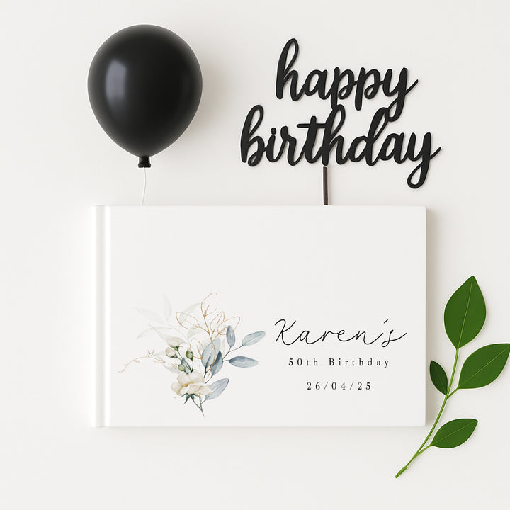 Personalised Floral Birthday Guest Book
