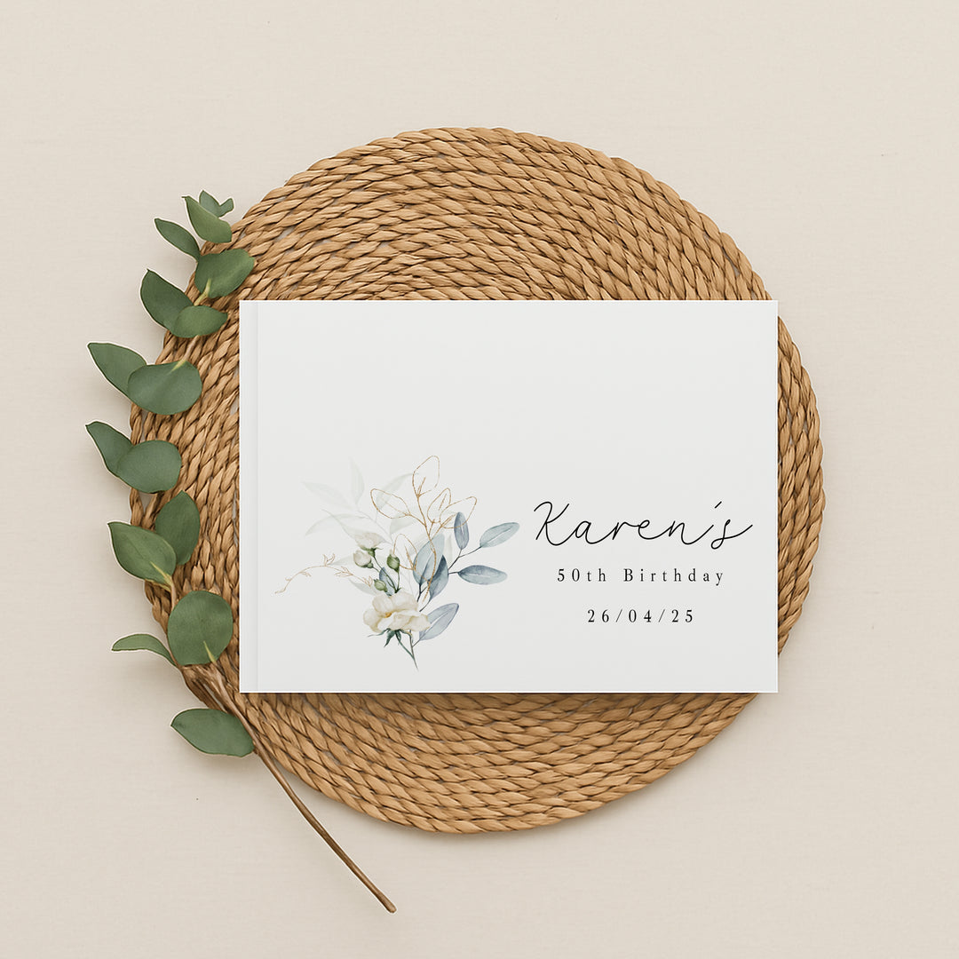 Personalised Floral Birthday Guest Book