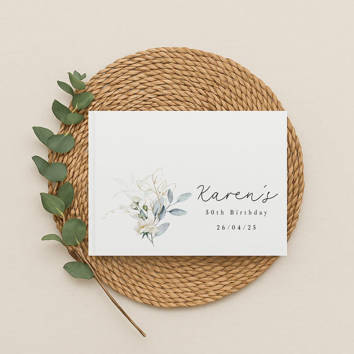 Personalised Floral Birthday Guest Book