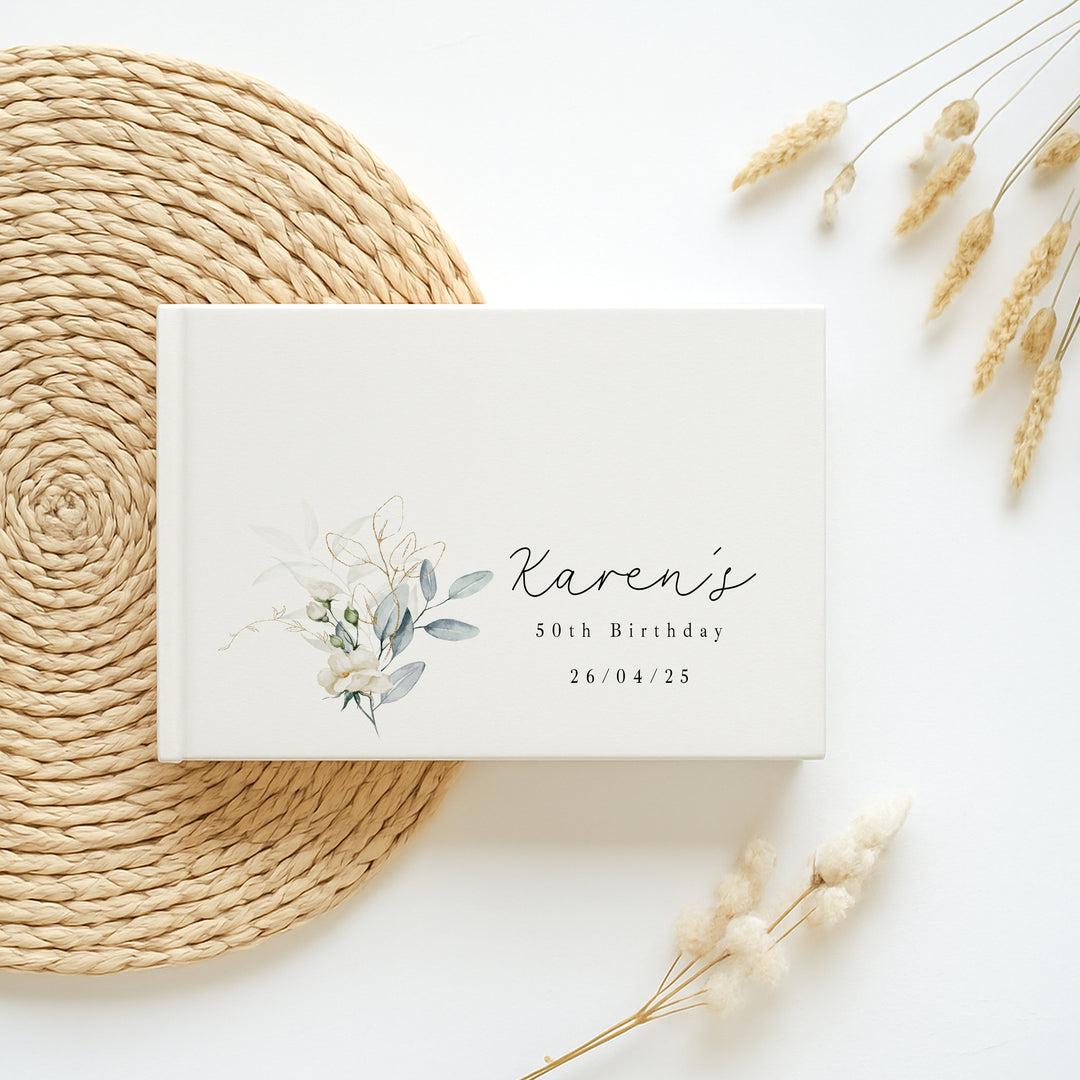 Personalised Floral Birthday Guest Book