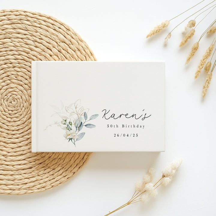 Personalised Floral Birthday Guest Book