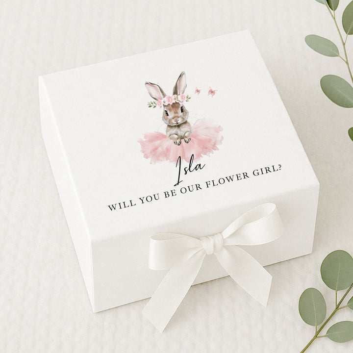 Personalised Ballerina Bunny Flower Girl Proposal Gift Box