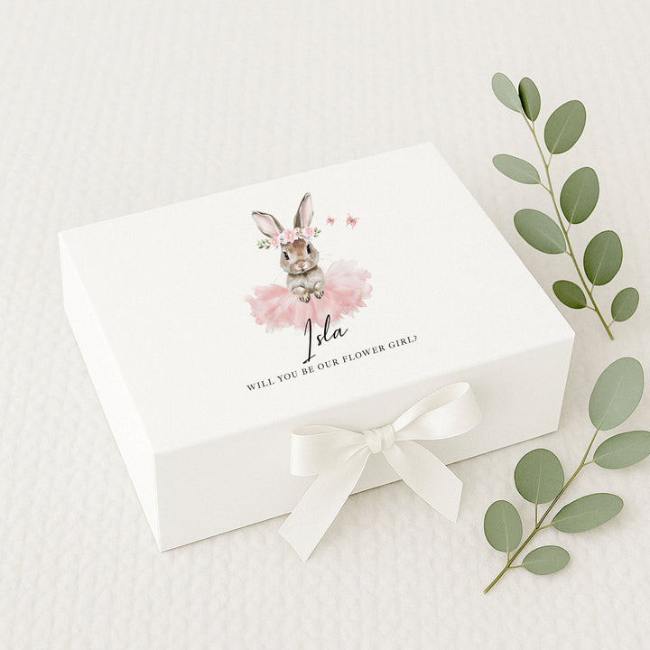 Personalised Ballerina Bunny Flower Girl Proposal Gift Box