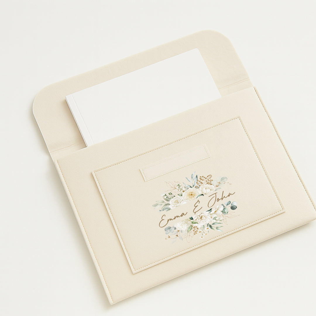 Personalised Gold Floral Wedding Plans Folder