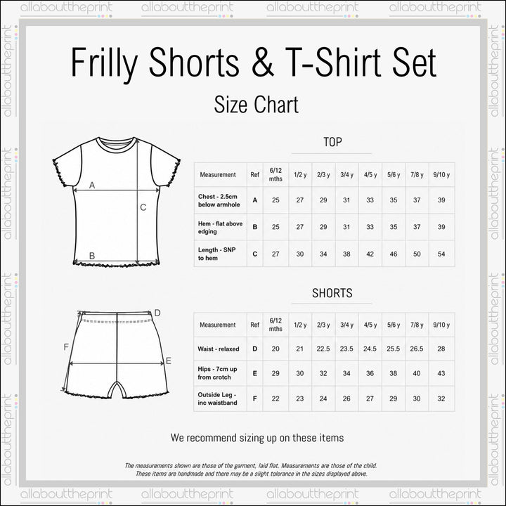 Personalised Script Name Girls Frilly Ribbed Shorts Set