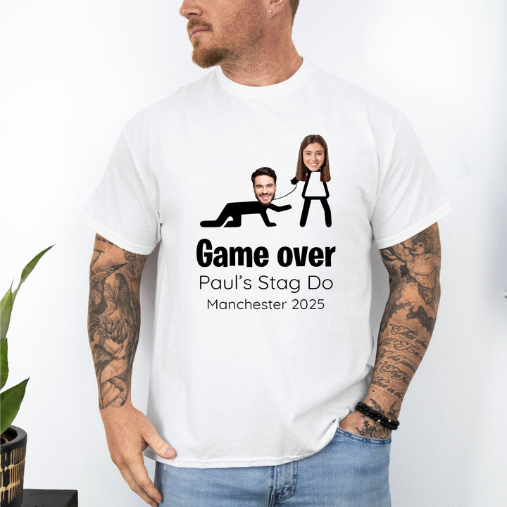 Personalised Photo Game Over Stag Do T-Shirt