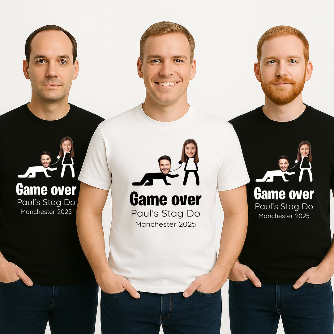 Personalised Photo Game Over Stag Do T-Shirt