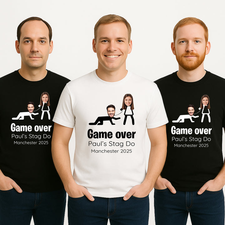 Personalised Photo Game Over Stag Do T-Shirt