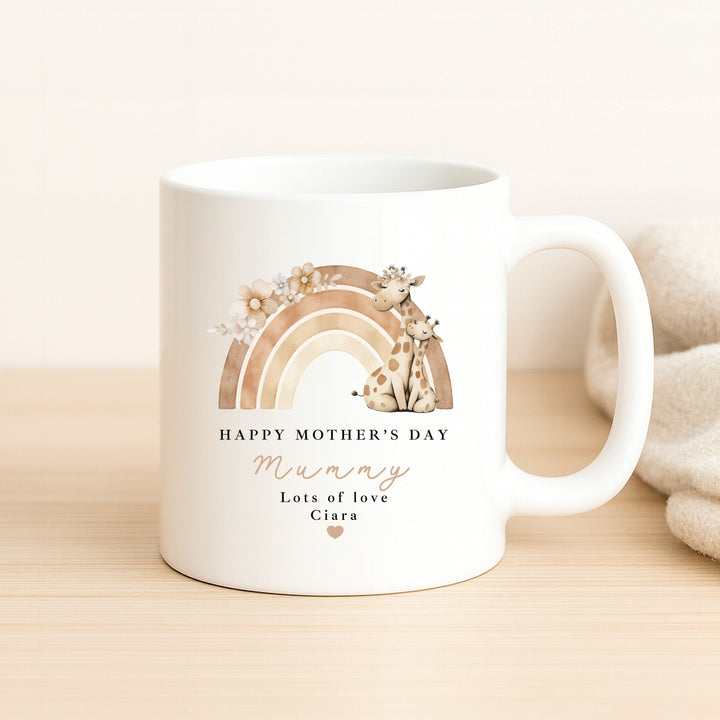 Personalised Giraffe Rainbow Happy Mother&