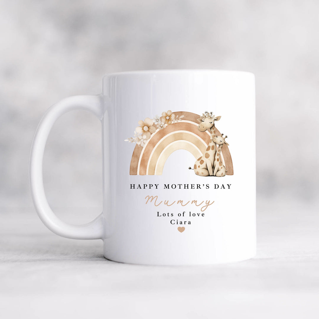 Personalised Giraffe Rainbow Happy Mother&