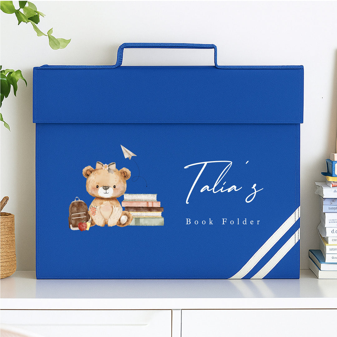Personalised Bear School Book Bag Folder