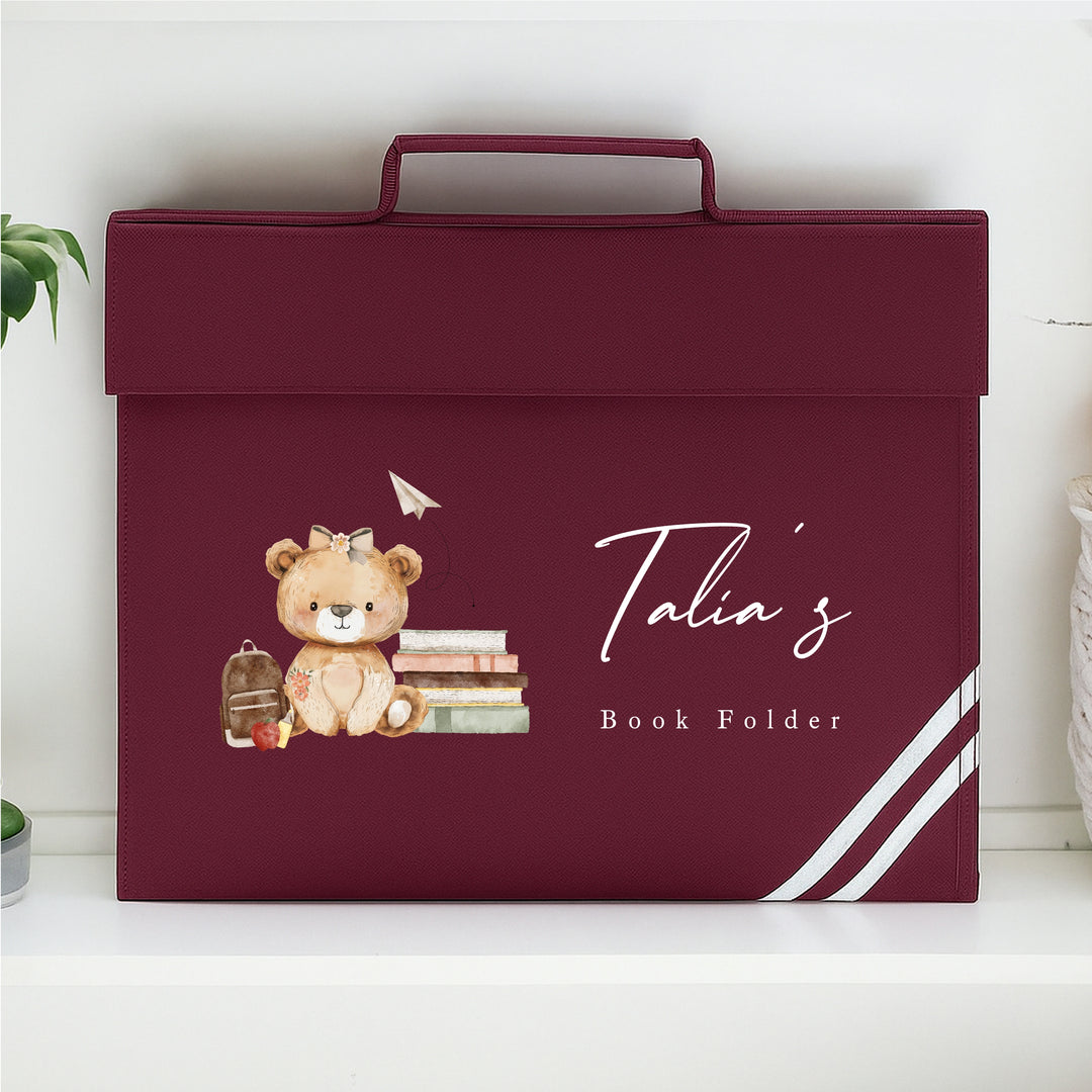 Personalised Bear School Book Bag Folder