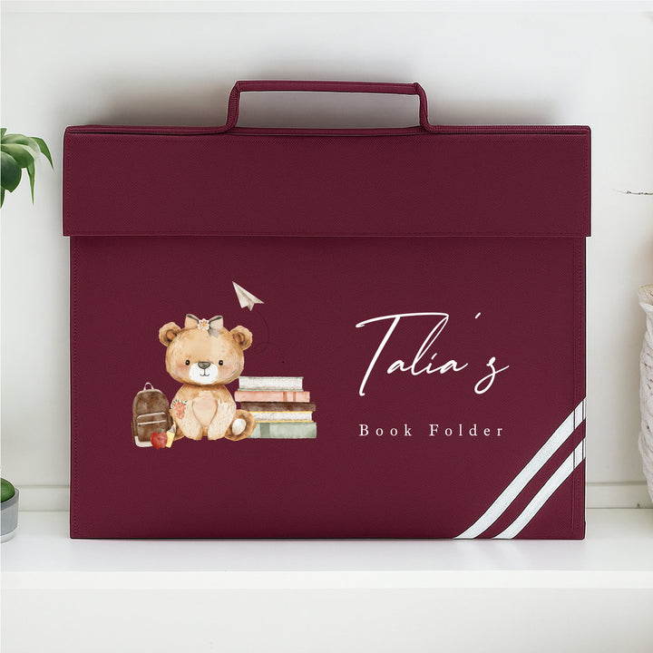 Personalised Bear School Book Bag Folder