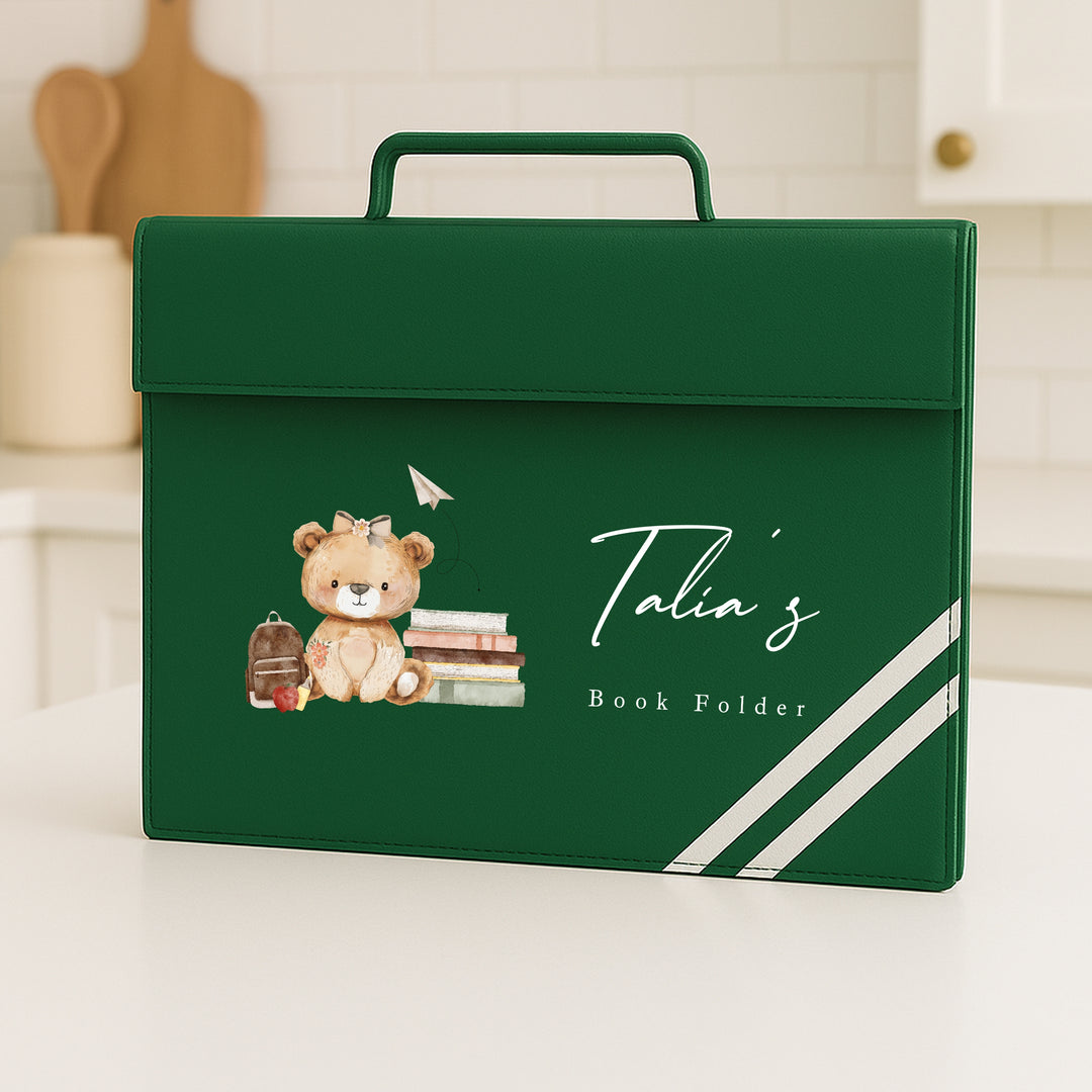 Personalised Bear School Book Bag Folder