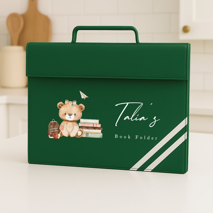 Personalised Bear School Book Bag Folder