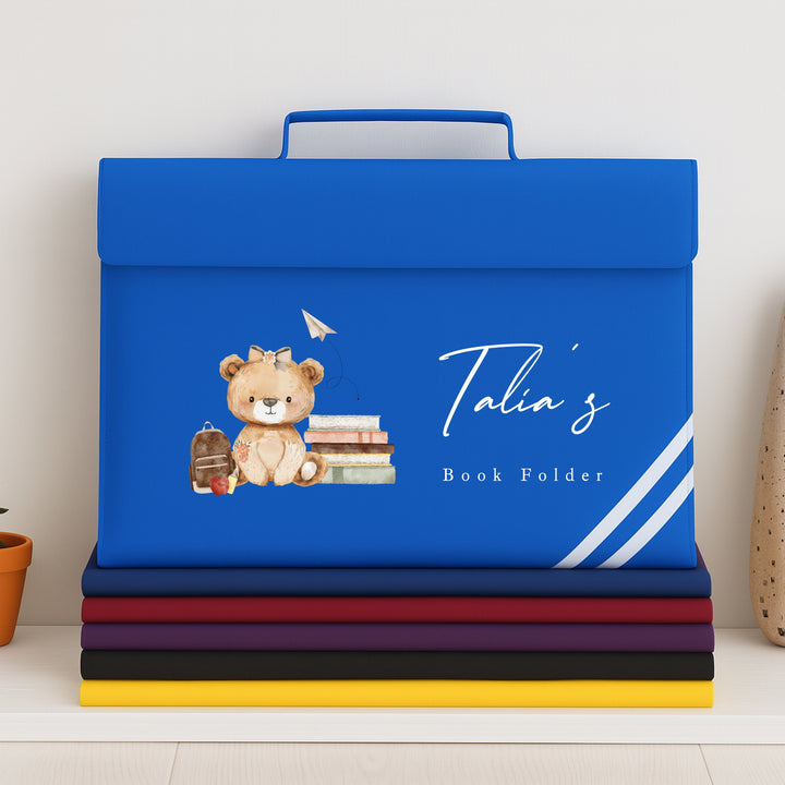 Personalised Bear School Book Bag Folder