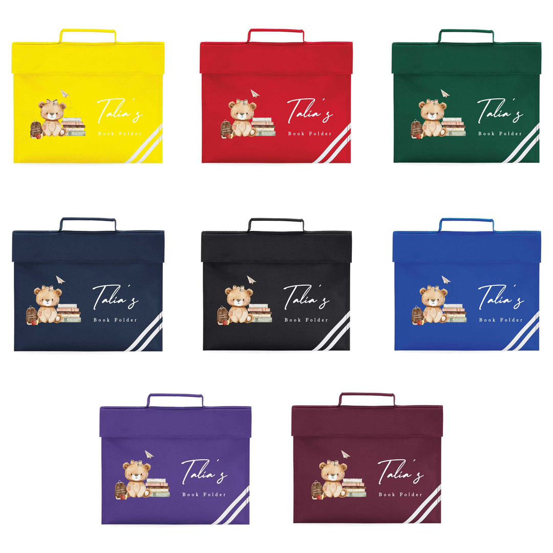 Personalised Bear School Book Bag Folder