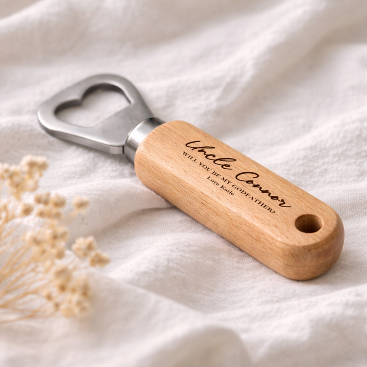 Personalised Will You Be My Godfather? Engraved Bottle Opener
