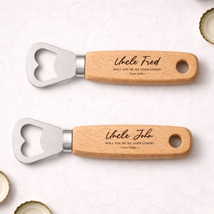 Personalised Will You Be My Godfather? Engraved Bottle Opener