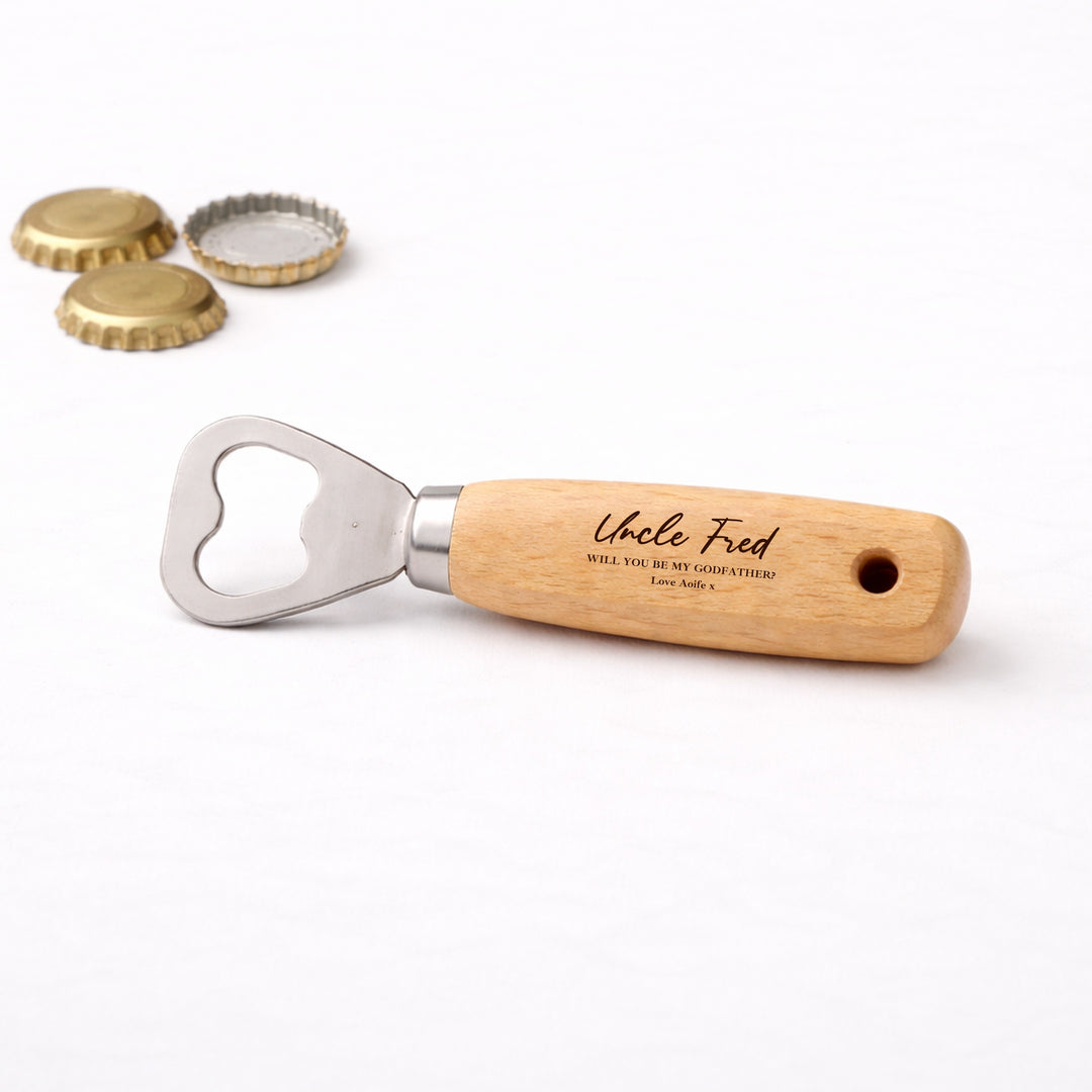 Personalised Will You Be My Godfather? Engraved Bottle Opener