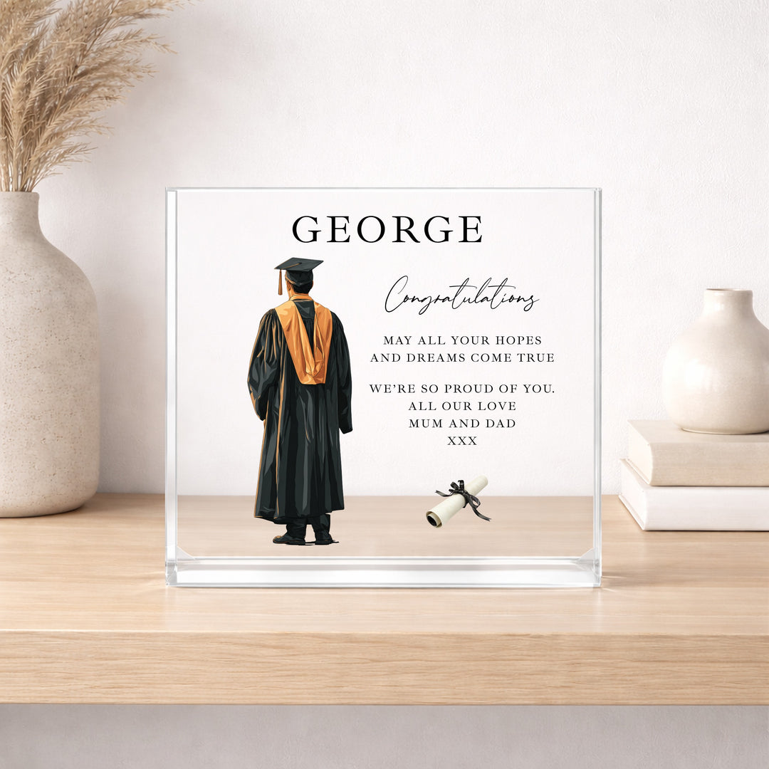 Personalised Boy Graduation Acrylic Block