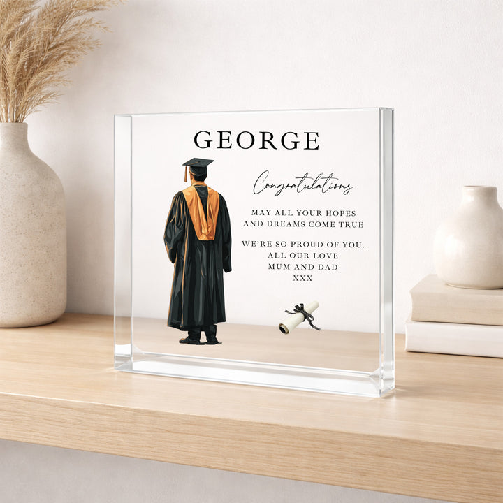 Personalised Boy Graduation Acrylic Block