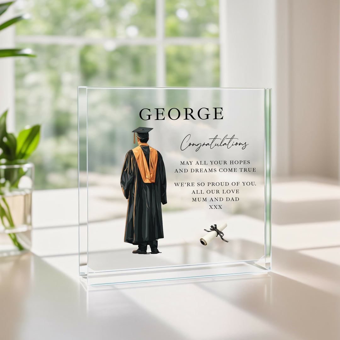 Personalised Boy Graduation Acrylic Block