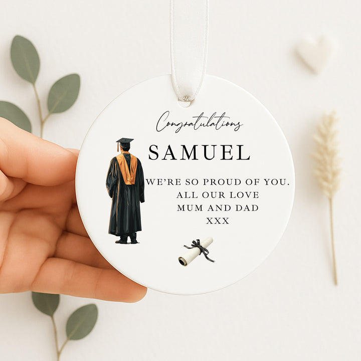 Personalised Boy Congratulations Graduation Ornament