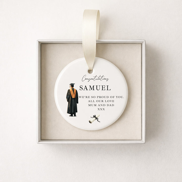 Personalised Boy Congratulations Graduation Ornament