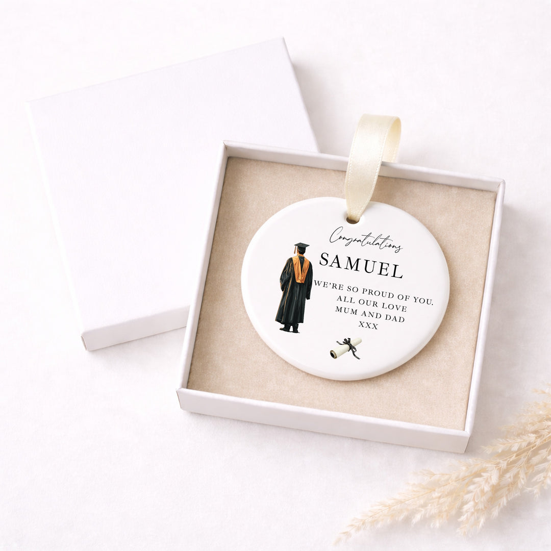 Personalised Boy Congratulations Graduation Ornament