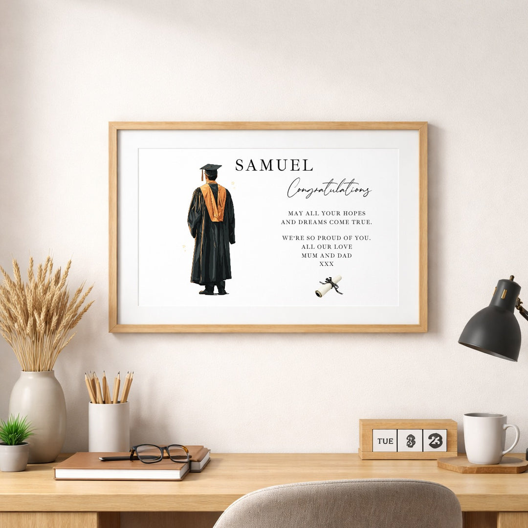 Personalised Boy Graduation Wall Print