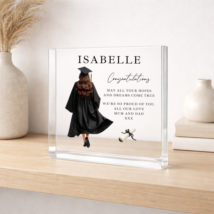 Personalised Girl Graduation Acrylic Block