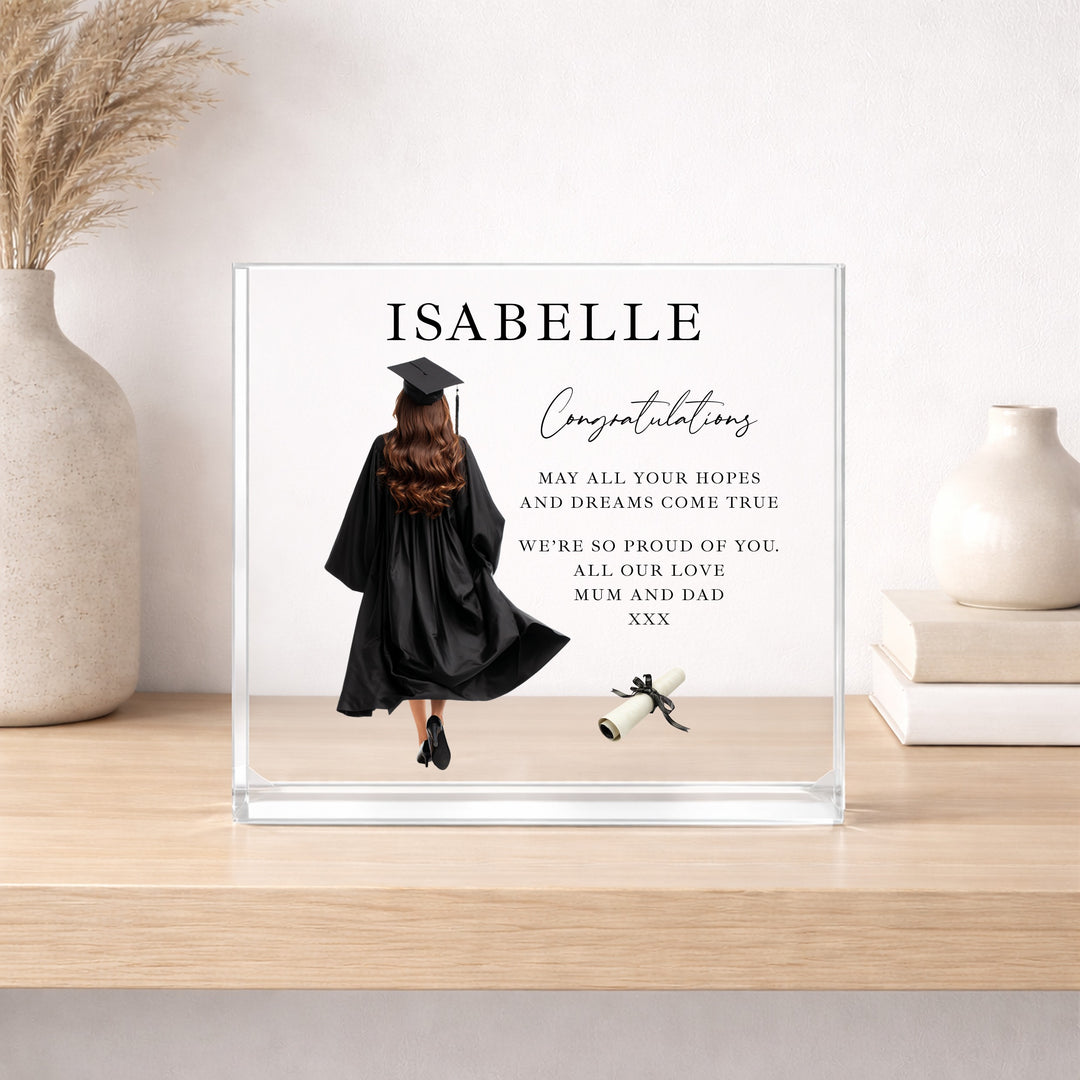 Personalised Girl Graduation Acrylic Block