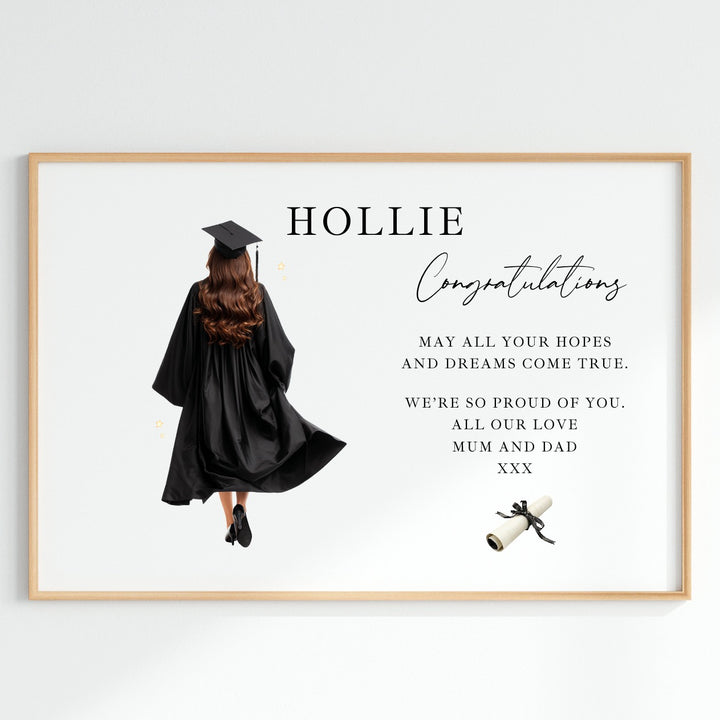 Personalised Girl Graduation Wall Print