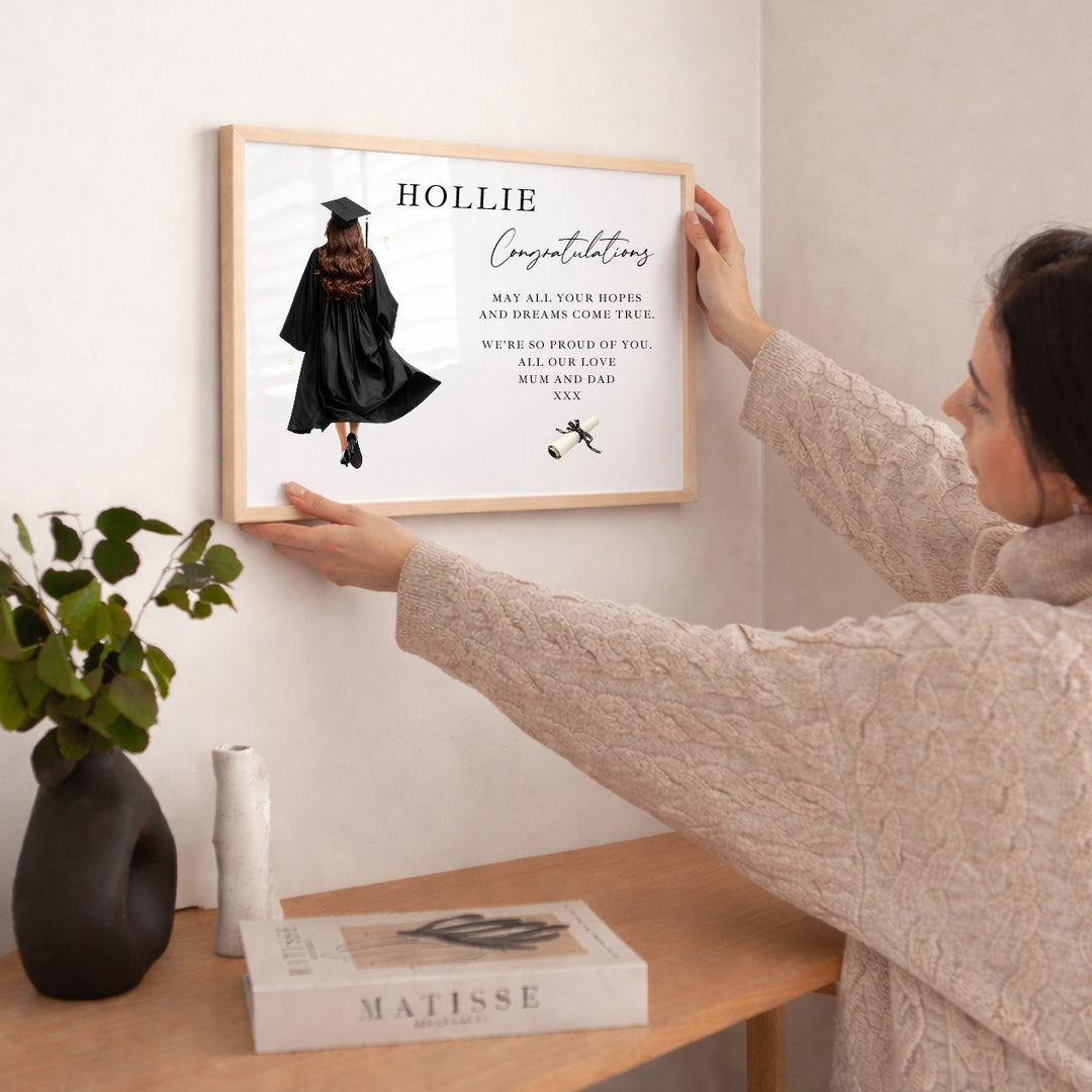 Personalised Girl Graduation Wall Print