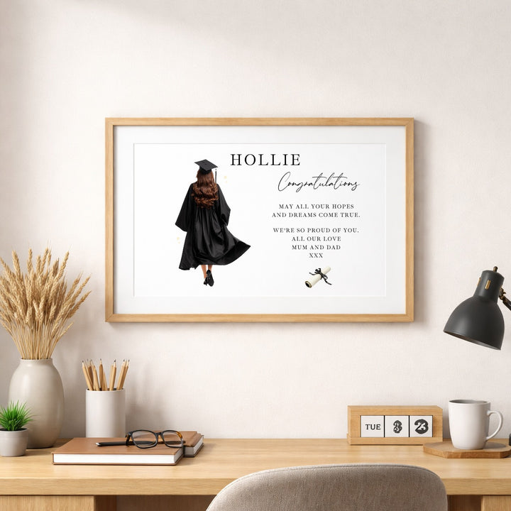 Personalised Girl Graduation Wall Print