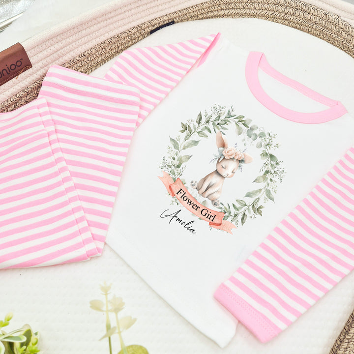Personalised Bunny Wreath Flower Girl Pyjamas