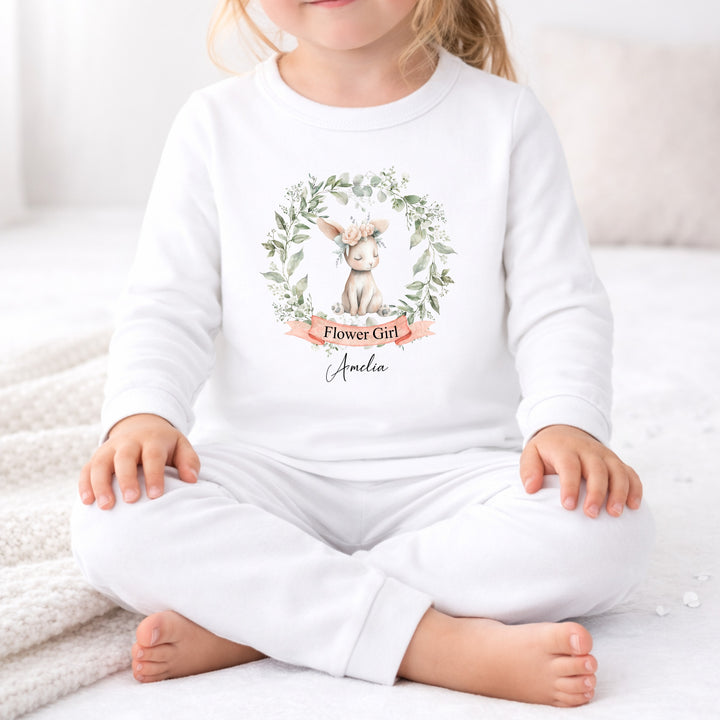 Personalised Bunny Wreath Flower Girl Pyjamas
