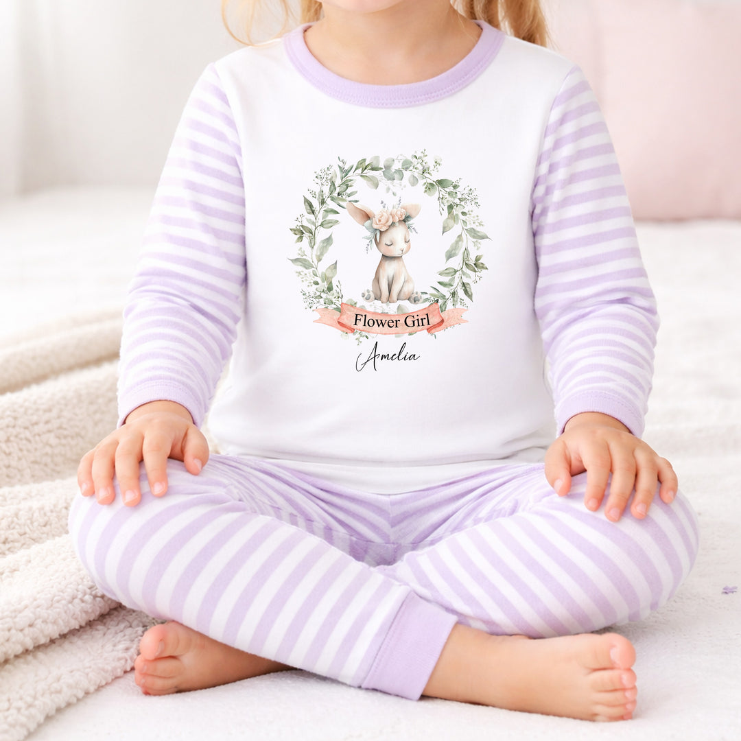 Personalised Bunny Wreath Flower Girl Pyjamas