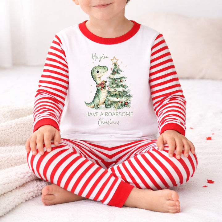 Personalised Dinosaur Christmas Pyjamas