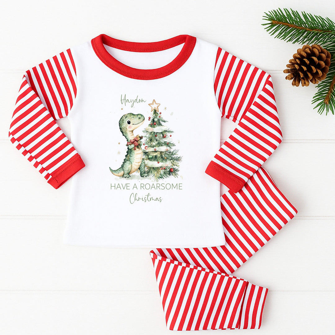Personalised Dinosaur Christmas Pyjamas