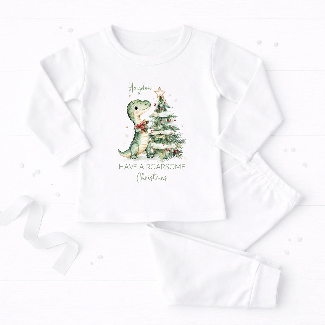 Personalised Dinosaur Christmas Pyjamas