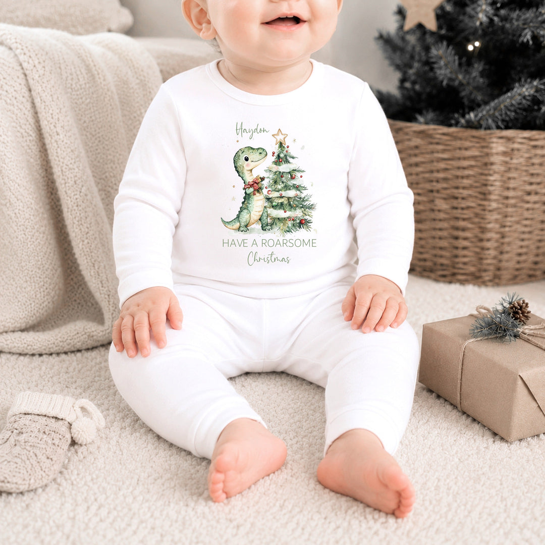 Personalised Dinosaur Christmas Pyjamas