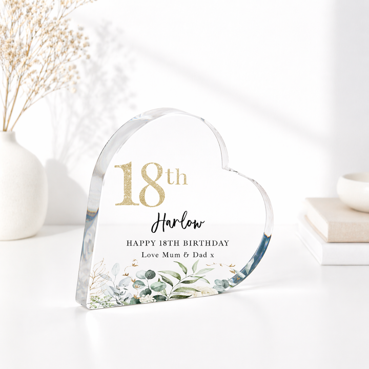 Personalised 18th Birthday Acrylic Heart