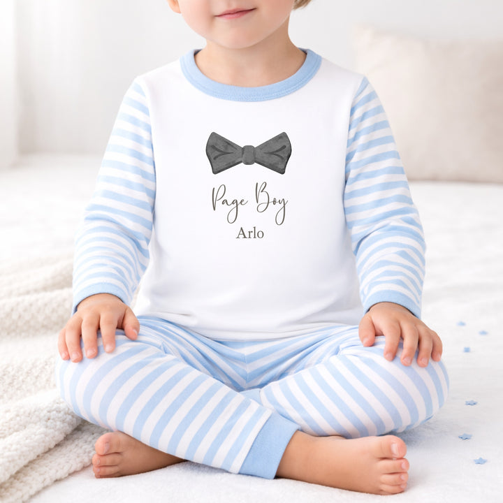 Personalised Black Bow Tie Page Boy Pyjamas